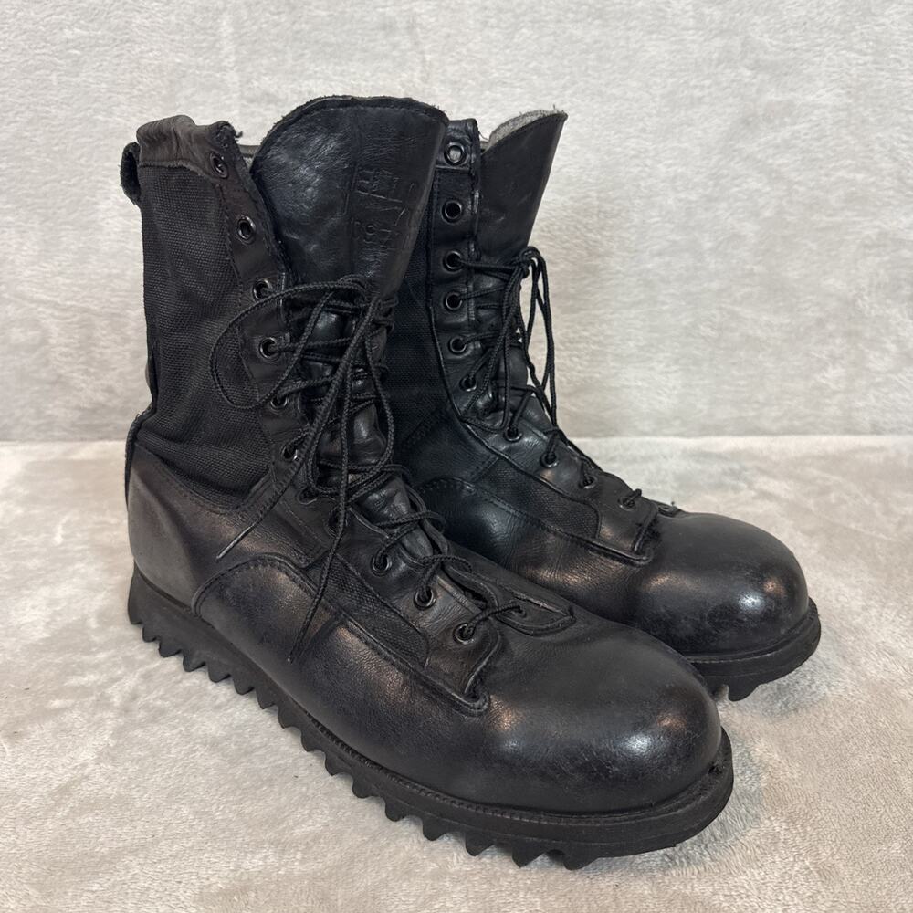 Wellco Safety Flight Deck Boots Mens 10 W Vintage Military USA Black Combat